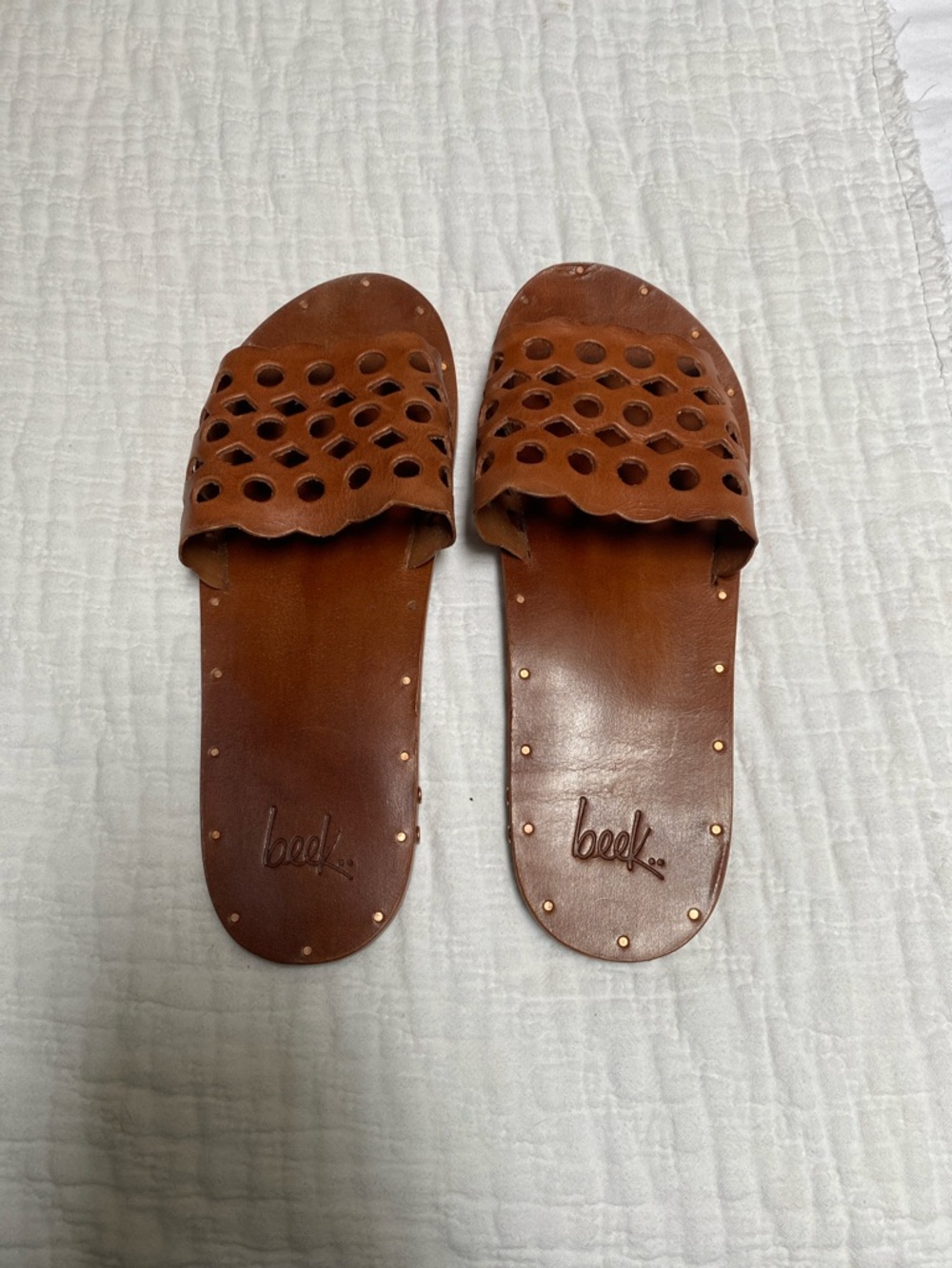 beek Brown Leather Footbed with Copper Rivets